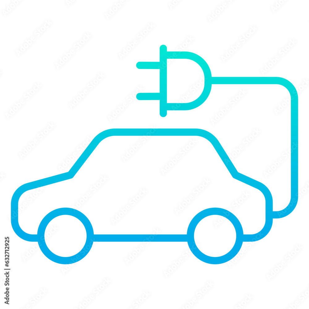 Outline gradient Charging Car icon