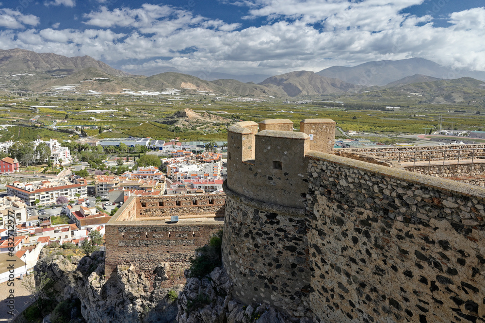 Views of the city of Salobrena, Granada, Spain from its castle

