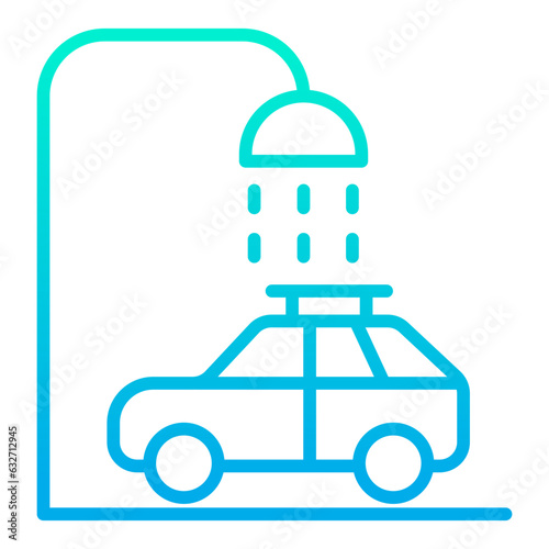 Outline gradient Car washing icon