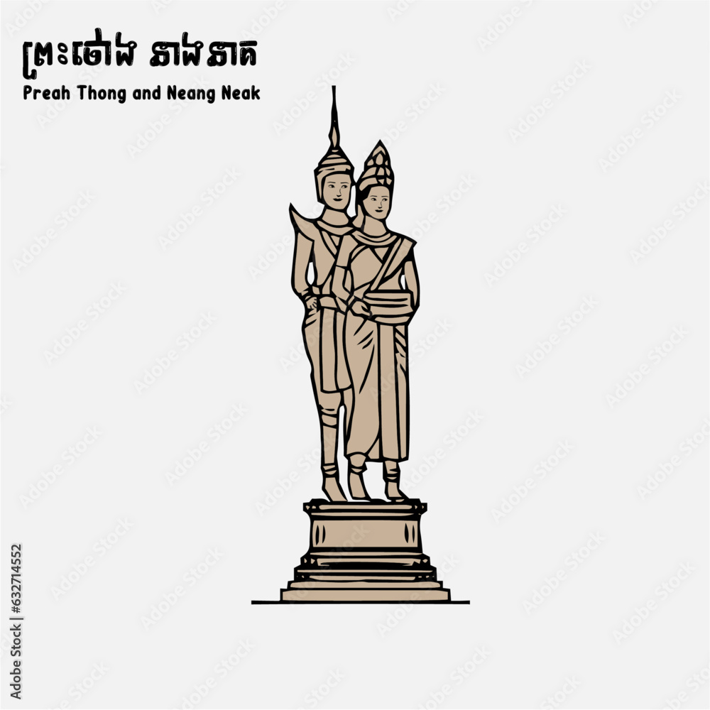 Preah Thong and Neang Neak Cambodia Khmer vector Stock Vector Adobe Stock