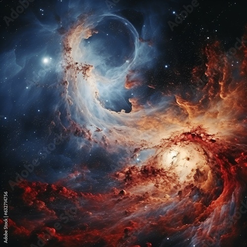 Galaxy and nebula scene Elements of this Image Furnished by NASA generative AI illustration