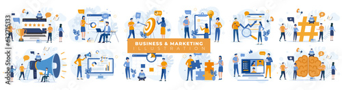 illustration collection marketing, communication, web
