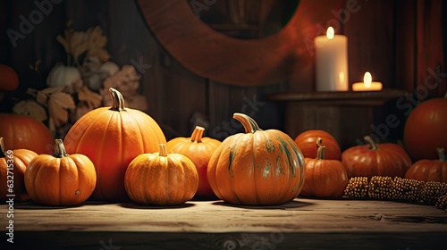 Natural pumpkins used for Halloween decoartion. © MiguelAngel