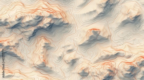 Topographic map, details and patterns. World of geographic complexity.