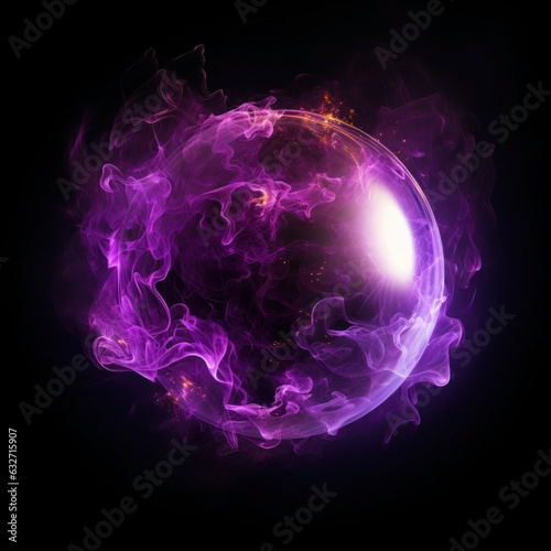 purple flaming circle. set on a black background.