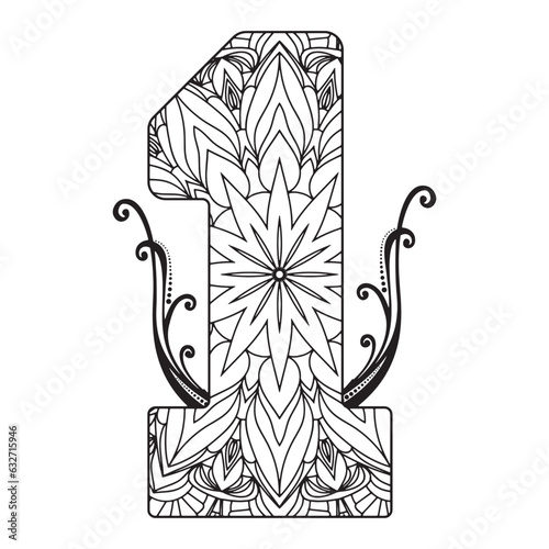 An intricate mandala pattern number one illustration perfect for creative graphic design