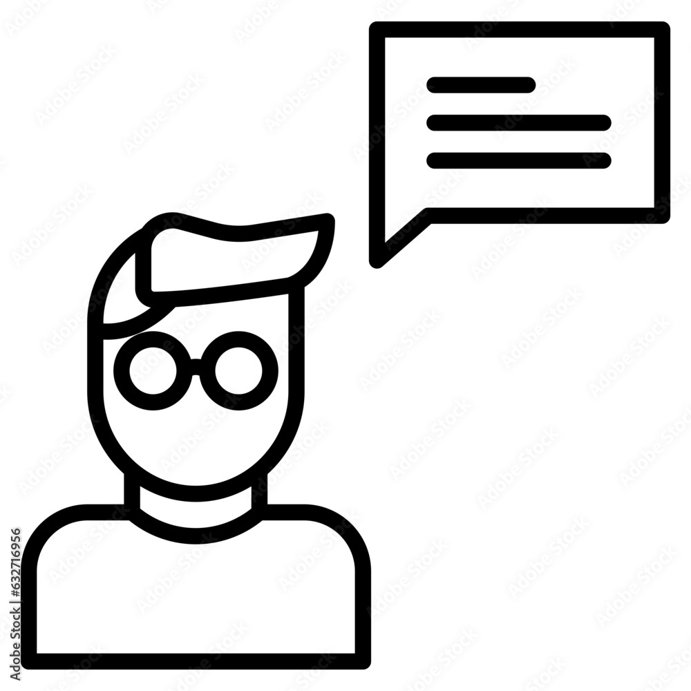 Outline User Talking icon Outline User Talking icon
