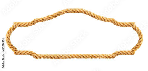 Brown western rope in frame shape on white background