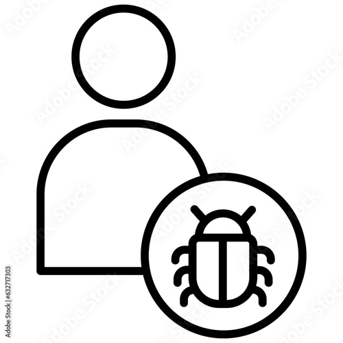 Outline User Bug icon