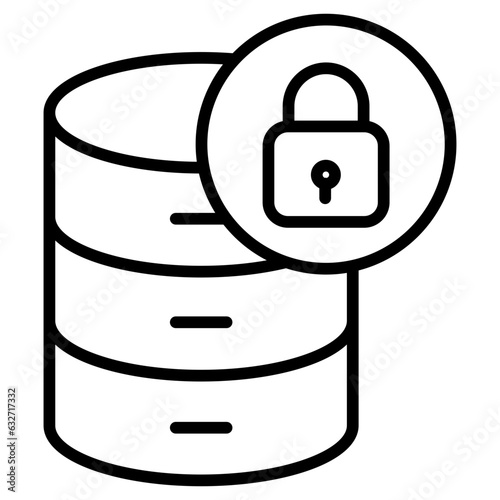 Outline Database Lock icon