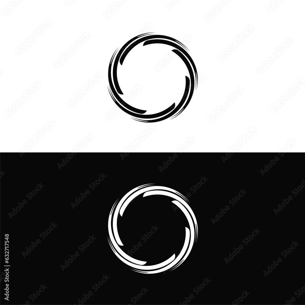 Black and white circle vector logo template design. . Circle vector logo template illustration Black and white circle vector logo template design. . Circle vector logo template illustration