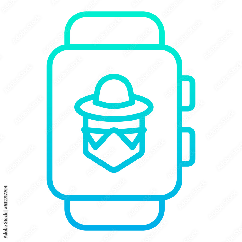 Outline gradient Smartwatch Hacker icon Outline gradient Smartwatch Hacker icon