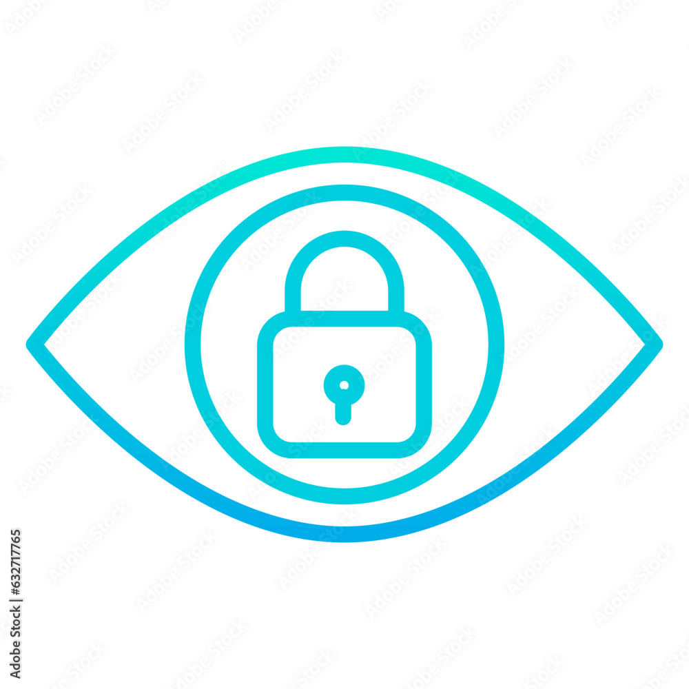 Outline gradient View Lock icon Outline gradient View Lock icon