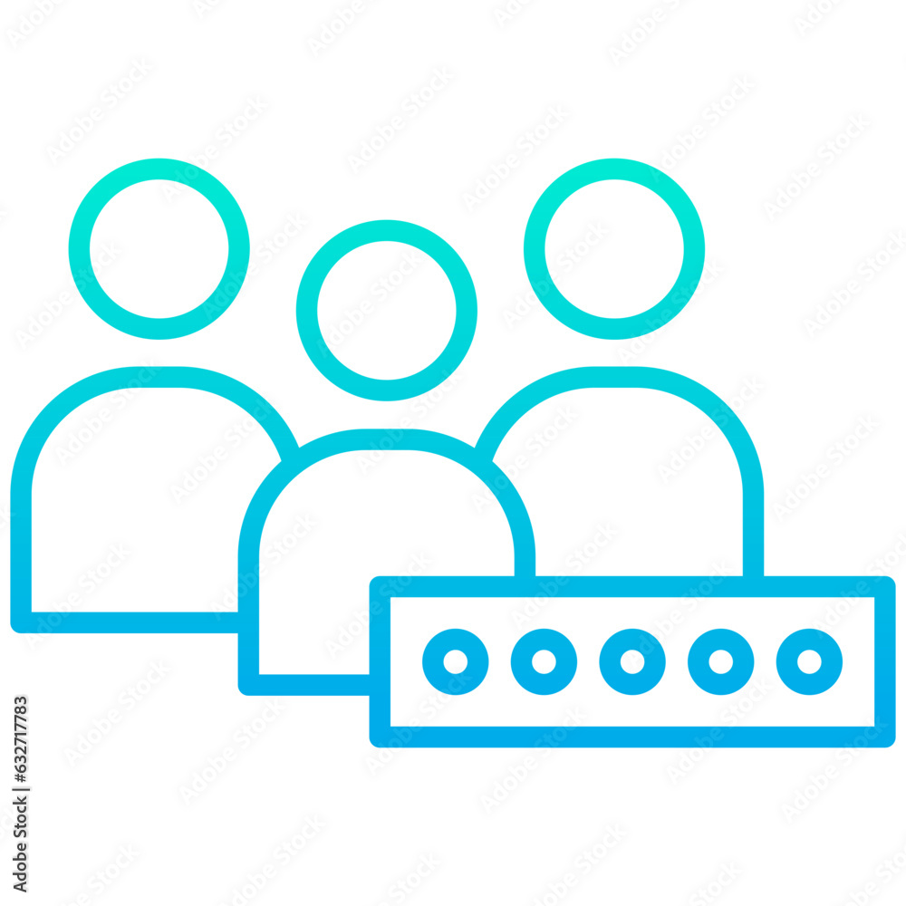 Outline gradient Users Password icon Outline gradient Users Password icon