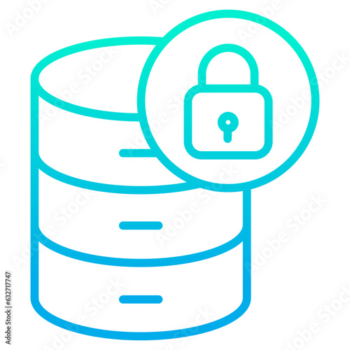 Outline gradient Database Lock icon