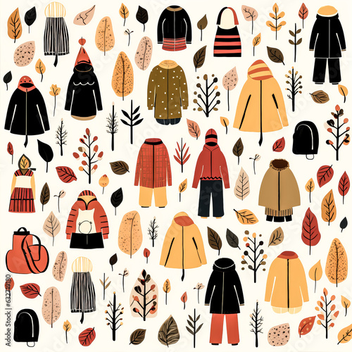 He designs an autumn-inspired clothing pattern using generative AI.