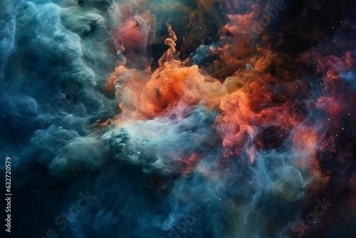 Nebula with colorful gas clouds, Space, bokeh 