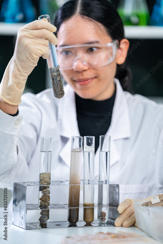 Geology science laboratory research concept, sample test analysis of