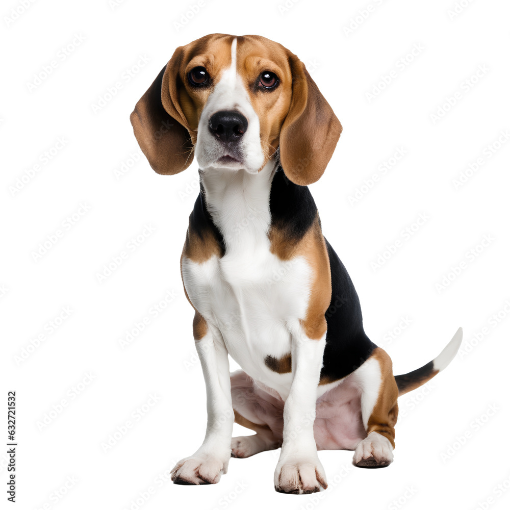 beagle dog posing isolated on white background
