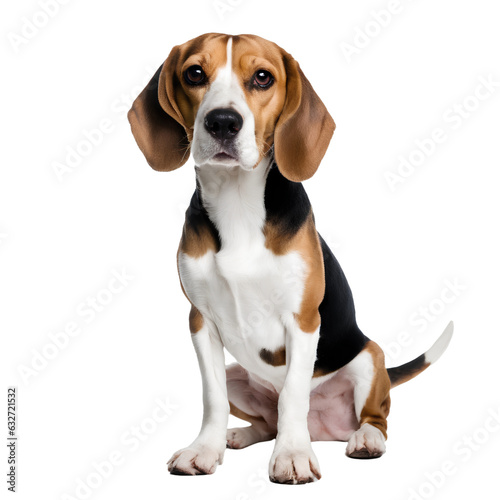 beagle dog posing isolated on white background