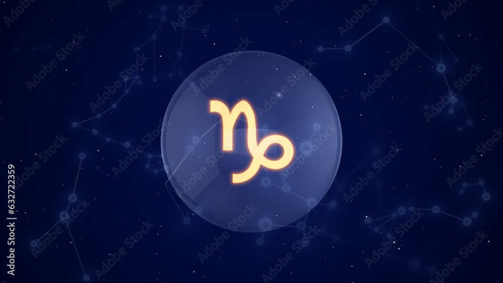 Capricorn Zodiac Sign with a Constellation Background
Capricorn Zodiac Sign with a Constellation Background