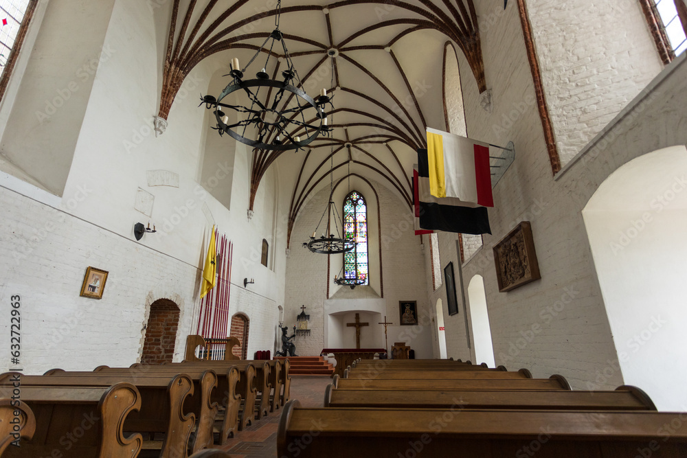 The interior of castle chapel in Gniew, Poland.