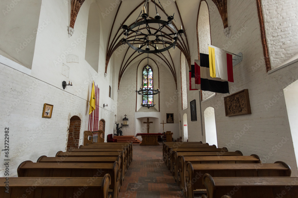The interior of castle chapel in Gniew, Poland.