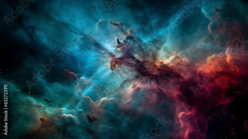 The Orion Nebula with its vibrant colors, Space, bokeh 
