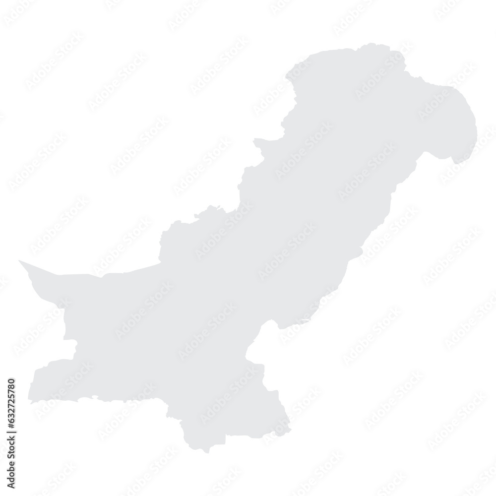 Pakistan Map White Grey Fill No Outline Version In PNG