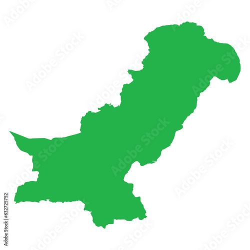 Pakistan Map Green Fill No Outline Version In PNG