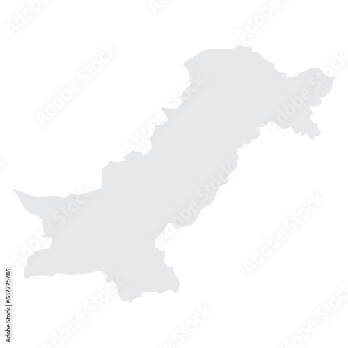 Pakistan Map White Grey Fill No Outline Extended Version In PNG