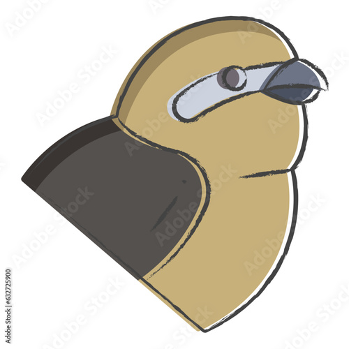 Hand drawn Shrike bird illustration icon