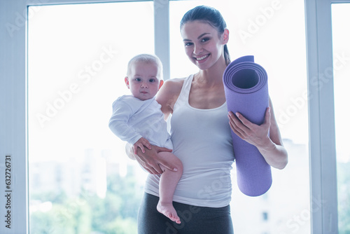 Sporting mom and baby
