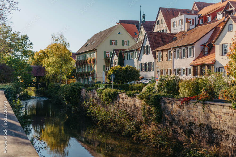 Old national German town house in Bietigheim-Bissingen, Baden-Wuerttemberg, Germany, Europe. Old Town is full of colorful and well preserved buildings. Old national German town house in Bietigheim-Bissingen, Baden-Wuerttemberg, Germany, Europe. Old Town is full of colorful and well preserved buildings.