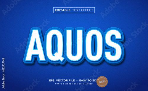 Blue aquos text effect