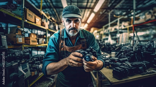 photograph of Industry manufacturing men engineer worker skills quality, maintenance,