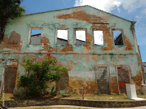 ruins of an old mansion on the island of itaparica in Bahia photo