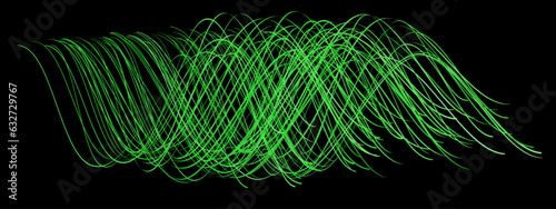 Green grass lines brush stroke on white background.