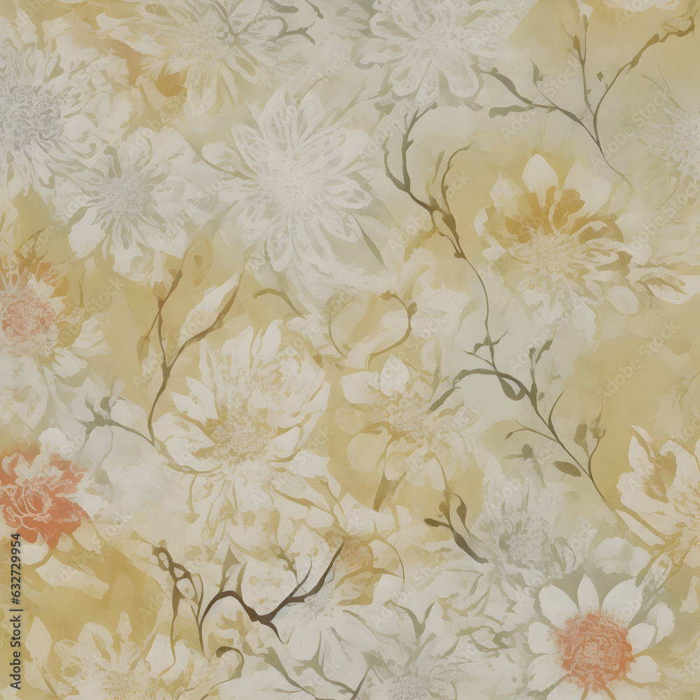 Obraz premium Surreal Sands: Abstract Floral Composition in Earth Tones
