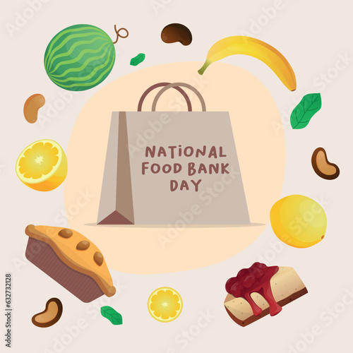 national food bank day design template good for celebration. food vector illustration. food bank design template. flat design. eps 10.