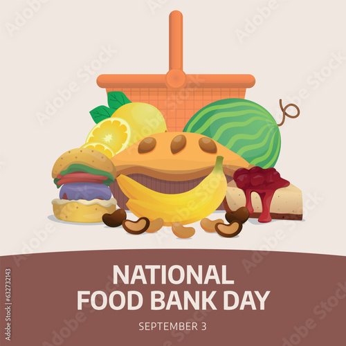 national food bank day design template good for celebration. food vector illustration. food bank design template. flat design. eps 10.