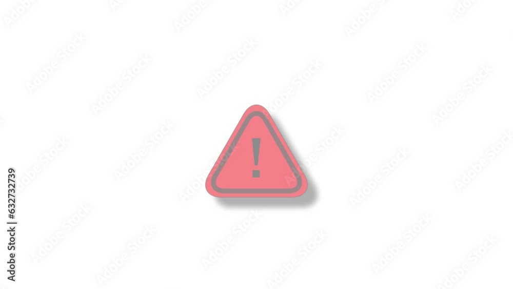 Warning sign icon. caution message sine-board blinking animation on white background. k_259 i Warning sign icon. caution message sine-board blinking animation on white background. k_259 i