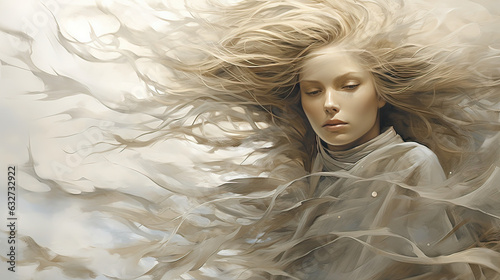a person embracing wind, rain, or snow, expressing a connection with nature and the acceptance of its forces. AI generative 
