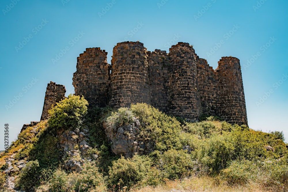 ruins of castle in mountain