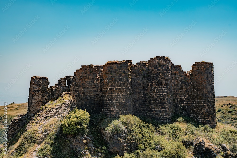 ruins of castle in mountains