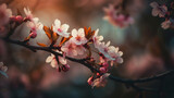 Serene Cherry Blossoms Bouquets of Flowers, bokeh 