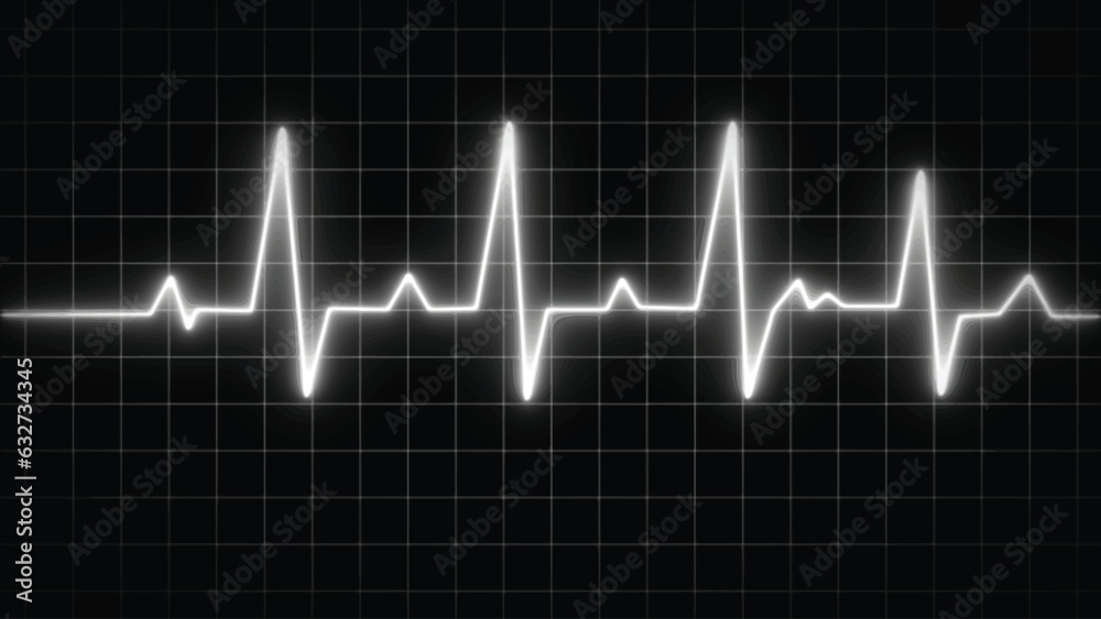 White color heartbeat rate and pulse on black screen, Heart rate graph. Heart beat. Ekg icon wave. Medical design. Stock vector illustration. Electrocardiogram medical background. White color heartbeat rate and pulse on black screen, Heart rate graph. Heart beat. Ekg icon wave. Medical design. Stock vector illustration. Electrocardiogram medical background.