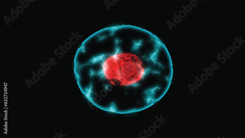 Human cell. 3d rendering of Human cell or Embryonic stem cell microscope background.