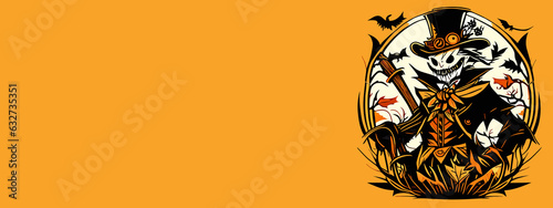 Halloween Copy Space Banner, Scary Halloween Monster, Halloween Copy Space Poster