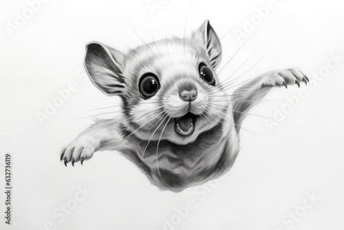  Pencil sketch cute art flying squirrel drawing photo